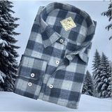 Eren Style Klasik %100 Cotton Uzun Kollu Terletmeyen Kışlık Flanel Kumaş Buz Mavisi Gömlek (Regular Kalıp) - 2XL