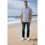 Eren Style Linen Keten Klasik %100 Cotton Kısa Kollu Terletmeyen Gömlek - Lila - 2XL