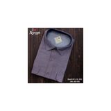 Eren Style Linen Keten Klasik Uzun Kollu Iki Cepli Kapaklı Mavi Baba Gömleği (Regular Kalıp) - Mor