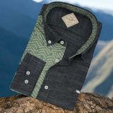 Eren Style Pamuklu Antrasit Uzun Kollu Erkek Gömlek (Slim Fit Kalıp) - XL