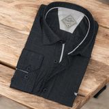 Eren Style Pamuklu Antrasit Uzun Kollu Erkek Gömlek (Slim Fit Kalıp)