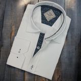 Eren Style Pamuklu Beyaz Uzun Kollu Erkek Gömlek (Slim Fit Kalıp) - XL