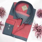 Eren Style Pamuklu Kırmızı Uzun Kollu Erkek Gömlek (Slim Fit Kalıp) - 2XL
