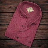 Eren Style Pamuklu Kırmızı Uzun Kollu Erkek Gömlek (Slim Fit Kalıp) - XL