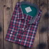 Eren Style Pamuklu Kırmızı Uzun Kollu Erkek Gömlek (Slim Fit Kalıp)