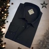 Eren Style Pamuklu Uzun Kollu Erkek Gömlek (Regular Kalıp) - XL - Siyah