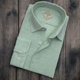 Eren Style Pamuklu Uzun Kollu Erkek Gömlek (Slim Fit Kalıp) - Açık Yeşil