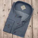 Eren Style Pamuklu Uzun Kollu Erkek Gömlek (Slim Fit Kalıp) - XL - Gri