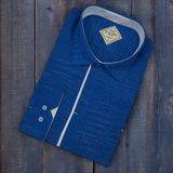 Eren Style Pamuklu Uzun Kollu Oxford Erkek Gömlek (Regular Kalıp) - 2XL - Lacivert