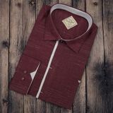 Eren Style Pamuklu Uzun Kollu Oxford Erkek Gömlek (Regular Kalıp) - XL - Bordo