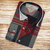 Eren Style Pamuklu Uzun Kollu Oxford Erkek Gömlek (Regular Kalıp) - XL - Kırmızı