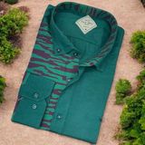 Eren Style Pamuklu Yeşil Uzun Kollu Erkek Gömlek (Slim Fit Kalıp)