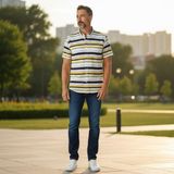 Eren Style Slim Fit Pamuklu Kısa Kollu Cepsiz Gömlek (Slim Fit Kalıp) - Sarı - 2XL