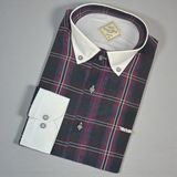 Eren Style Slim Fit Pamuklu Uzun Kollu Cepsiz Spor Gömlek (Slim Fit Kalıp) - Mor - 4XL
