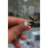 Erer Gümüş 925 Ayar Gümüş Oval beyaz Opal Taşlı Vintage Yüzük