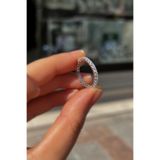 Erer Gümüş Gümüş 2 mm taşlı ince tamtur gümüş yüzük alyans