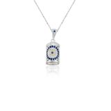 Erer Gümüş Gümüş Nazar Boncuklu Çevşen Kolye