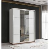 Erezoğulları 165x60x214 Beyaz Efsane Sürgülü Aynalı Beyaz Gardırop