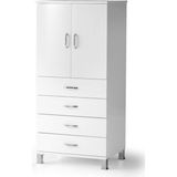 Erezoğulları 61x44x128 cm 4 Çekmeceli Raflı Elbise Dolabı