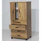 Erezoğulları 61x44x128 CM 4 Çekmeceli Raflı Kahverengi Elbise Dolabı