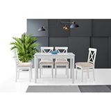 Erezoğulları Alaçatı Ahşap Lake Masa Sandalye Takımı 70*110cm Beyaz