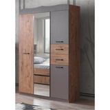 Erezoğulları Aynalı 3 Kapılı 2 Çekmeceli 130X50X210CM Ceviz Gardırop