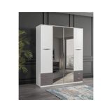 Erezoğulları Bella 4 Kapılı Aynalı 170x55x210 CM Çekmeceli Gardırop