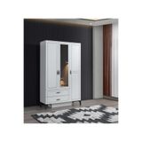Erezoğulları Çizgi 3 Kapılı 2 Çekmeceli 120x47x200 CM Gardırop