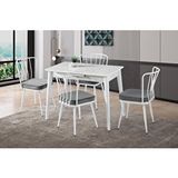 Erezoğulları Melisa Buse Mdf Açılır Mutfak Masa Takımı 60x100 Beyaz