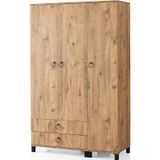 Erezoğulları Mobilya 3 Kapılı 2 Çekmeceli Gardrop Elbise Dolabı 120X46x189cm