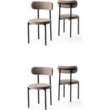 Erezoğulları Mobilya Alfa Metal Mutfak Sandalyesi 4 Lü Set - Acı Kahverengi
