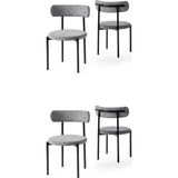 Erezoğulları Mobilya Alfa Metal Mutfak Sandalyesi 4 Lü Set - Siyah