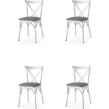 Erezoğulları Mobilya Bahar Mutfak Bahçe Cafe Sandalyesi 4 Li Set - Beyaz - 40