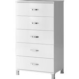 Erezoğulları Mobilya Buket Yüksek 5 Çekmeceli Şifonyer 73X45X125 Demonte - Beyaz