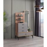 Erezoğulları Mobilya Defne Boy Aynalı 4 Çekmeceli Şifonyer 90*45*165CM - Kahverengi