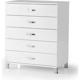 Erezoğulları Mobilya Ekonomik Geniş 5 Çekmeceli Şifonyer 85X45X95CM - Beyaz