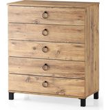 Erezoğulları Mobilya Ekonomik Geniş 5 Çekmeceli Şifonyer 85X45X95CM - Ceviz - Beyaz