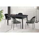 Erezoğulları Mobilya Lotus Açılır Mdf Yemek Mutfak Masası 90X145CM - Siyah - 90 x 145 cm