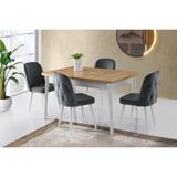 Erezoğulları Mobilya Lotus Mdf Salon Mutfak Masa Sandalye Takımı 90X140 - Meşe