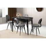 Erezoğulları Mobilya Milano Ece Mdf Mutfak Masa Sandalye Takımı 60X100 - Siyah