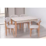 Erezoğulları Mobilya Norte Traverten Boyalı Mdf Mutfak Masa Takımı 80 x 130 - 80x130