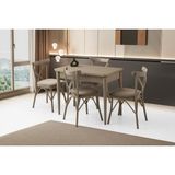 Erezoğulları Mobilya Tekno Bahar Mdf Açılır Mutfak Masa Sandalye Takımı 60X100 - Krem