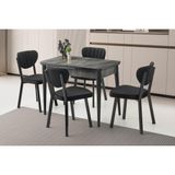 Erezoğulları Mobilya Tekno Elma Mdf Açılır Mutfak Masa Sandalye Takımı 60X100 - Siyah