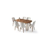 Erezogulları Mobilya Venüs Milano MDF Mutfak Masa 6 lı Sandalye Takımı 80x130