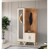 Erezoğulları Nehir Portmanto Askılık Ayakkabılık Aynalı 100x36x200 Ekru