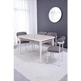 Erezoğulları Rambla Mdf Açılır Lak Panel Mutfak Masa Sandalye Takımı 80*130cm Beyaz