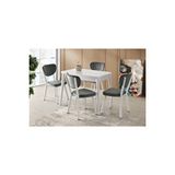 Erezoğulları Rüya Elma Mdf Mutfak Masası Sandalye Takımı 60x100 cm Beyaz