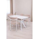 Erezoğulları Venedik Polo Mdf Lak Panel Açılır Mutfak Masa Sandalye Takımı 80*130cm Beyaz
