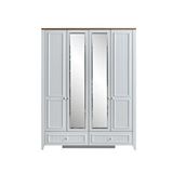 Erezoğulları Yalı Modern 4 Kapaklı Aynalı Elbise Dolabı 165*60*211 Beyaz