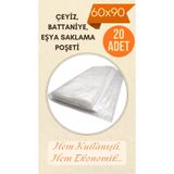 erfa plastik ambalaj 1984'den beri Naylon Torba 20 Adet 60x90 Cm Çeyiz Yastık Battaniye Poşeti Eşya Koymalık